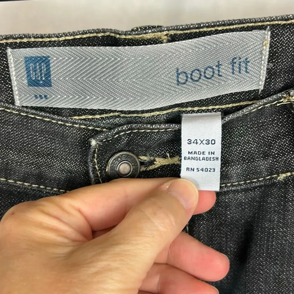 Gap Boot Fit Denim Jeans Mens Sz 34x30 Bootcut Relaxed Worn Rinse